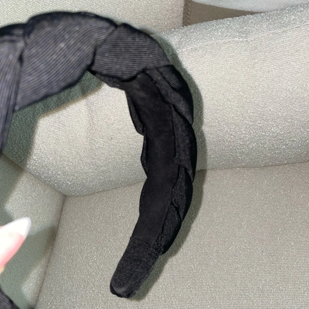 Revolve Lovers and‎ Friends Ingrid Braided Black Headband